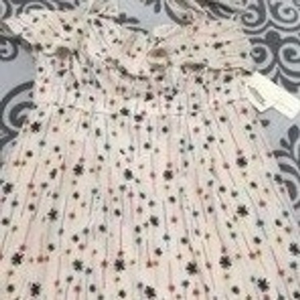 Forever 21 NEW Exclusive Design Retro Starburst Mini Dress Cream w pockets NWT